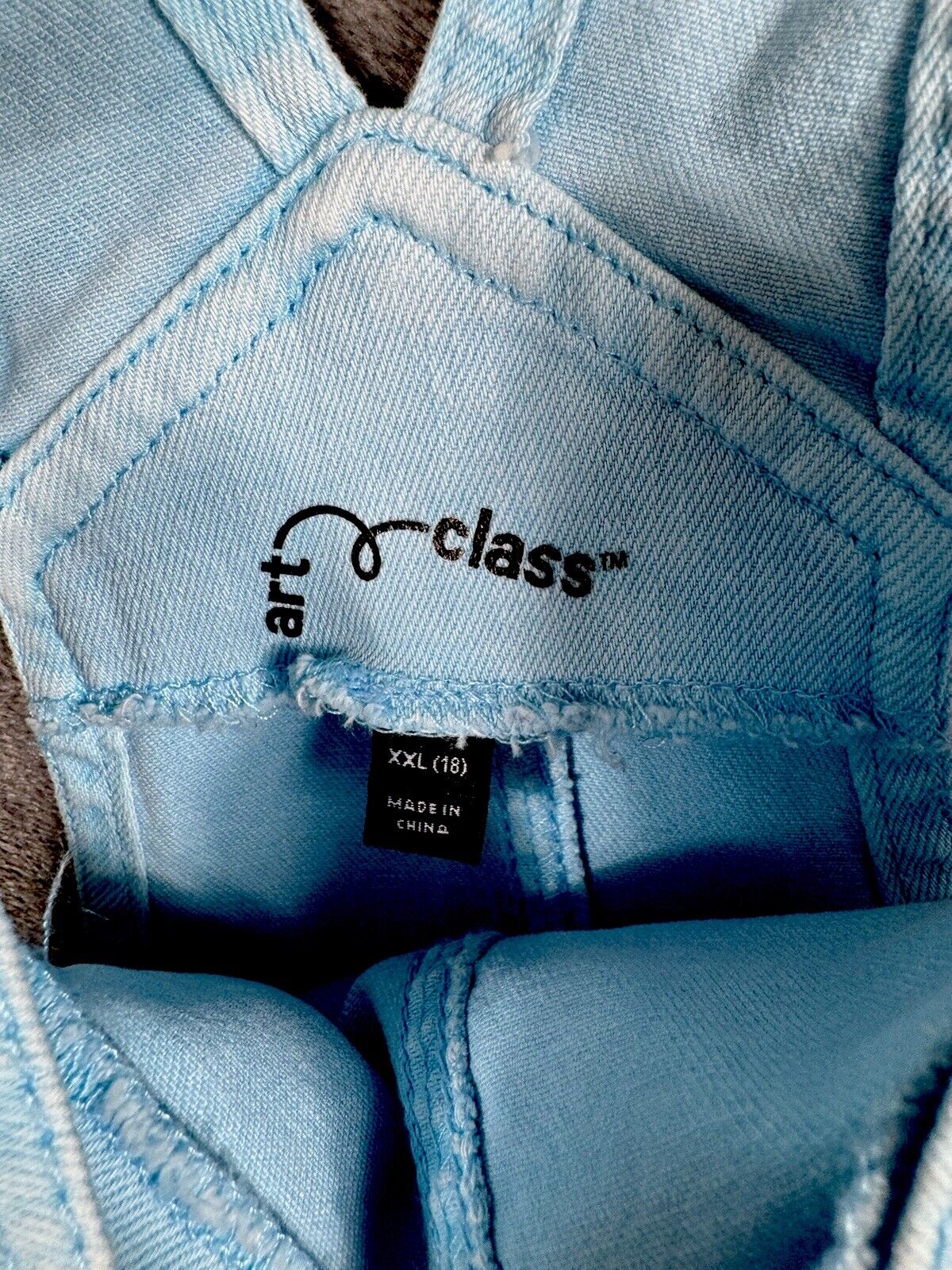 Art Class Women’s Denim Overalls 2X Large Size 18 Stretch Pastal Blue