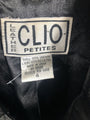 Vintage Clio Petites Black Leather Jacket Size 4 Women’s 100% Leather Moto Style
