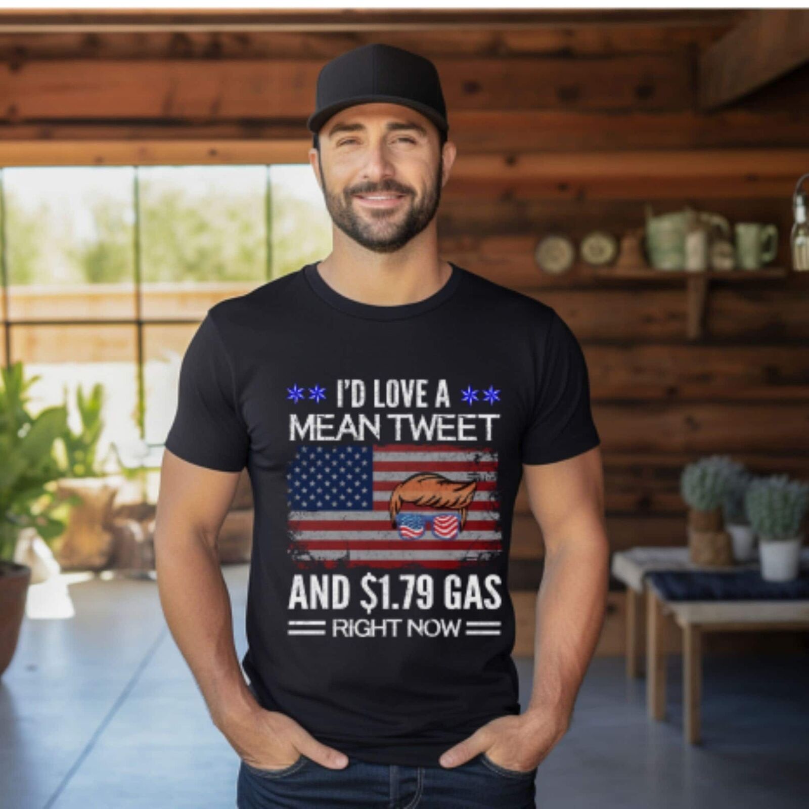 Trump Shirt Woman's Fun I'd Love a Mean Tweet Men's T Shirt Republican FJB