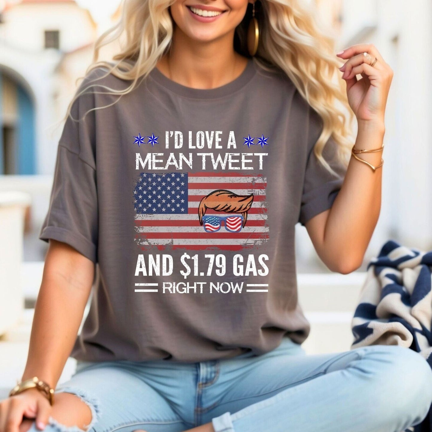Trump Shirt Woman's Fun I'd Love a Mean Tweet Men's T Shirt Republican FJB