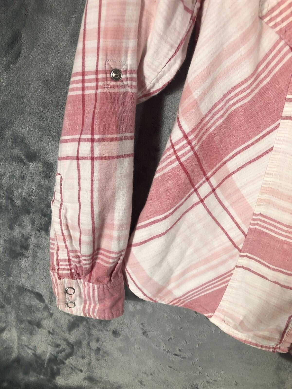 Style & Co Womens Pink Plaid Button-Up Shirt M