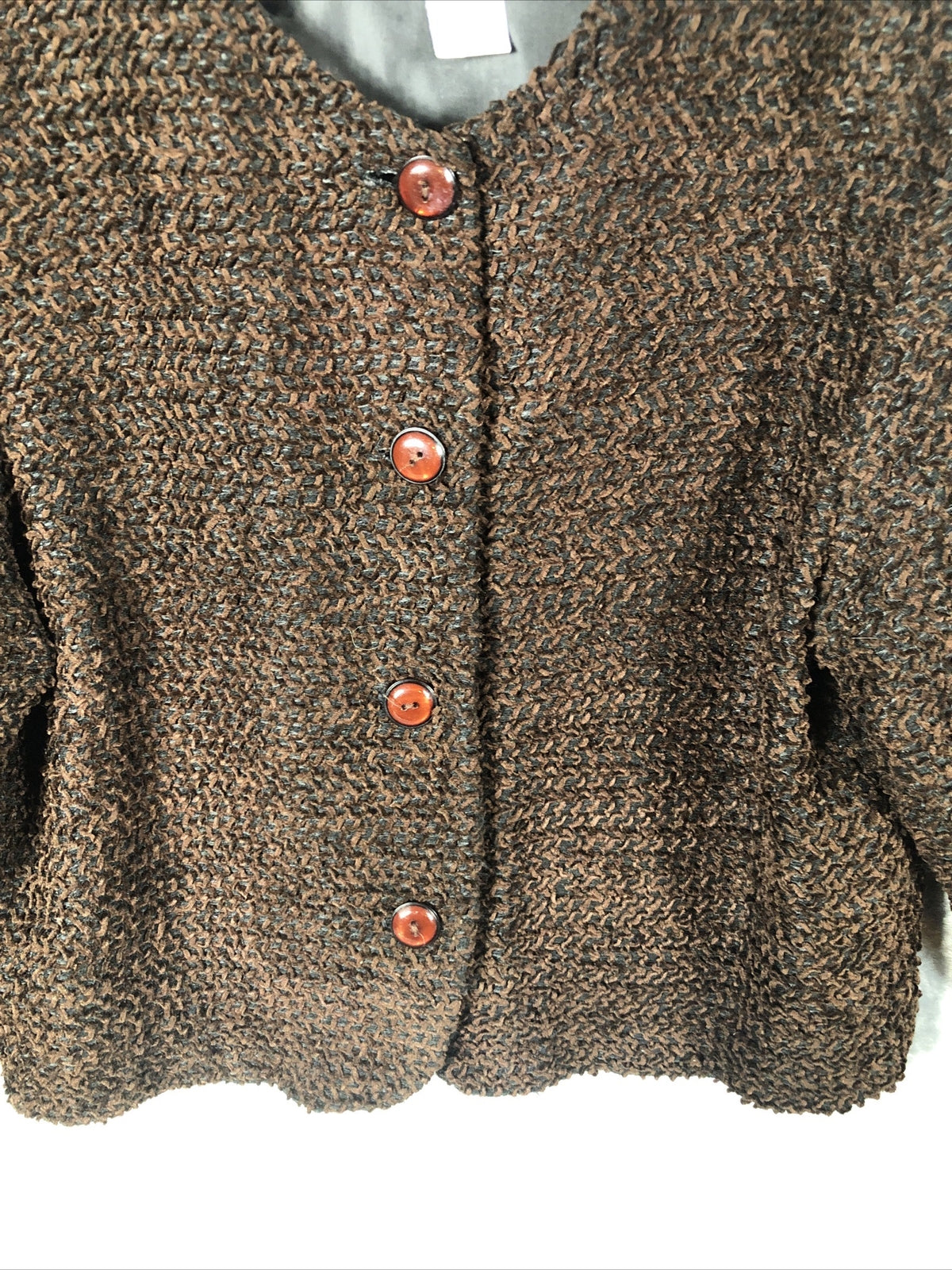 First Options Women’s Jacket Brown Button Up Adult Size Medium