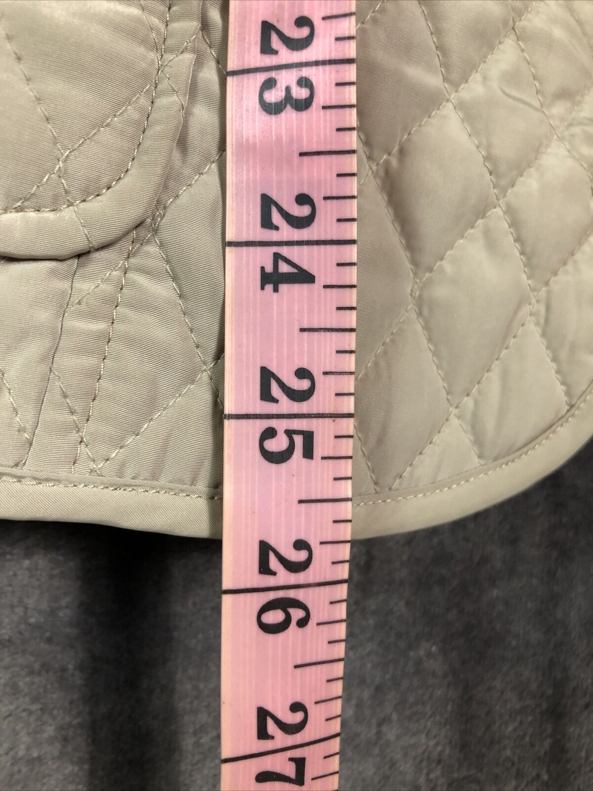 Talbots Vest Quilted Tan Two Pocket Zip Women’s Size Medium