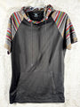 Beautiful Giant Mens Shirt Black Hoodie With Aztec Print Raglan Sleeves Size M