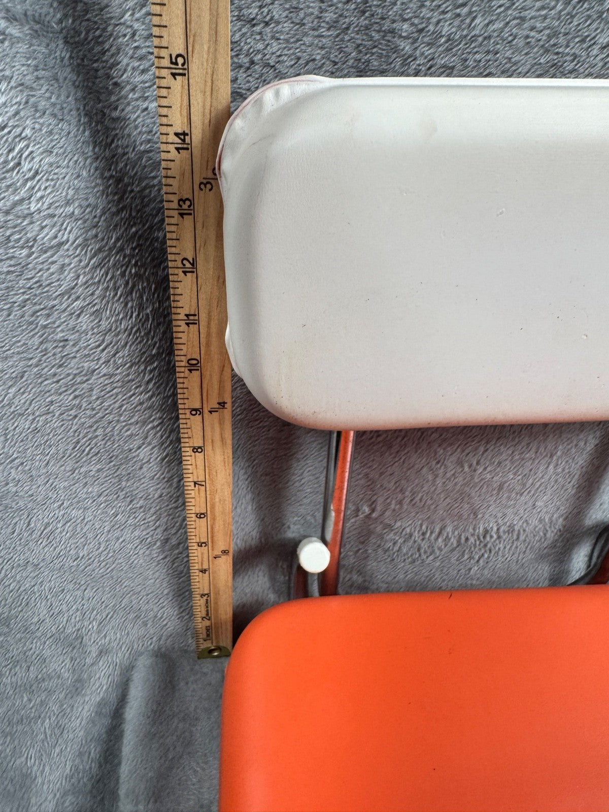 Vintage Clemson Tigers Folding Stadium Seat Orange Vinyl Cushion & White Paw