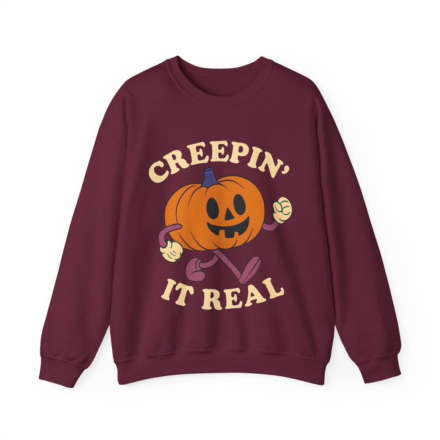 Womans Sweatshirt  Fun Creeping It Real Halloween Top Funny Ghost Pullover Shirt