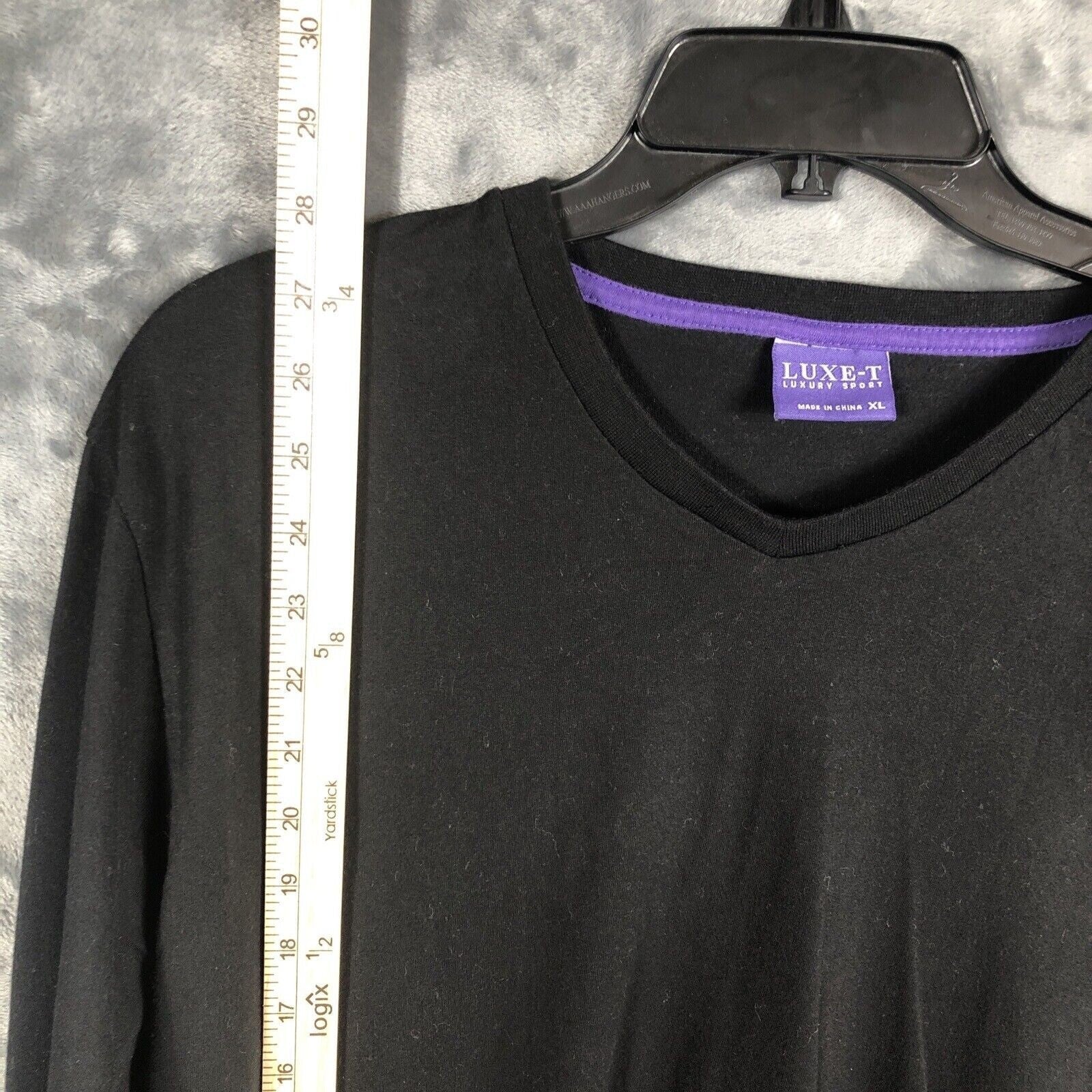 LUXE-T Luxury Sport Men's Pullover Shirt Black T-Shirt Extra Large
