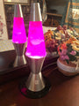 Retro Pink Lava Lamp With Silver Base