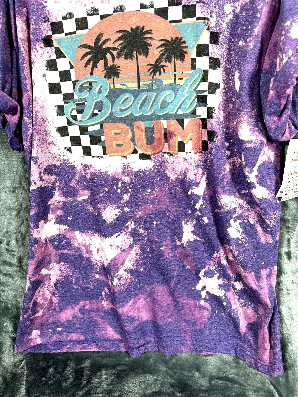 Glidan Woman's T Shirt Tye Dyed Beach Bum Graphic Shirt Size Adult X Large