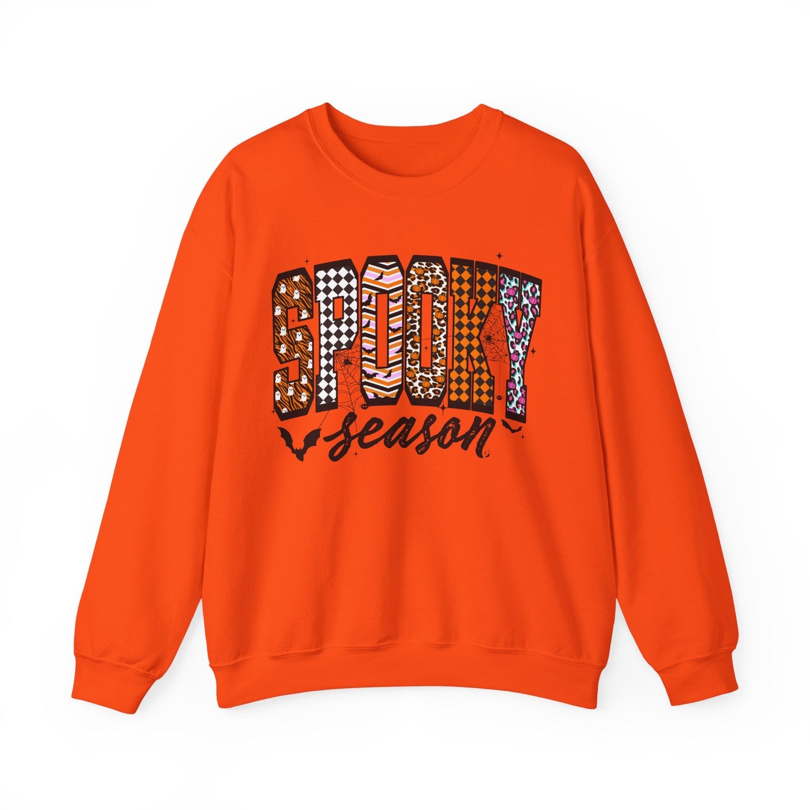 Spooky Halloween Sweatshirt Retro Halloween Top Coquette Leopard Checkered Fall