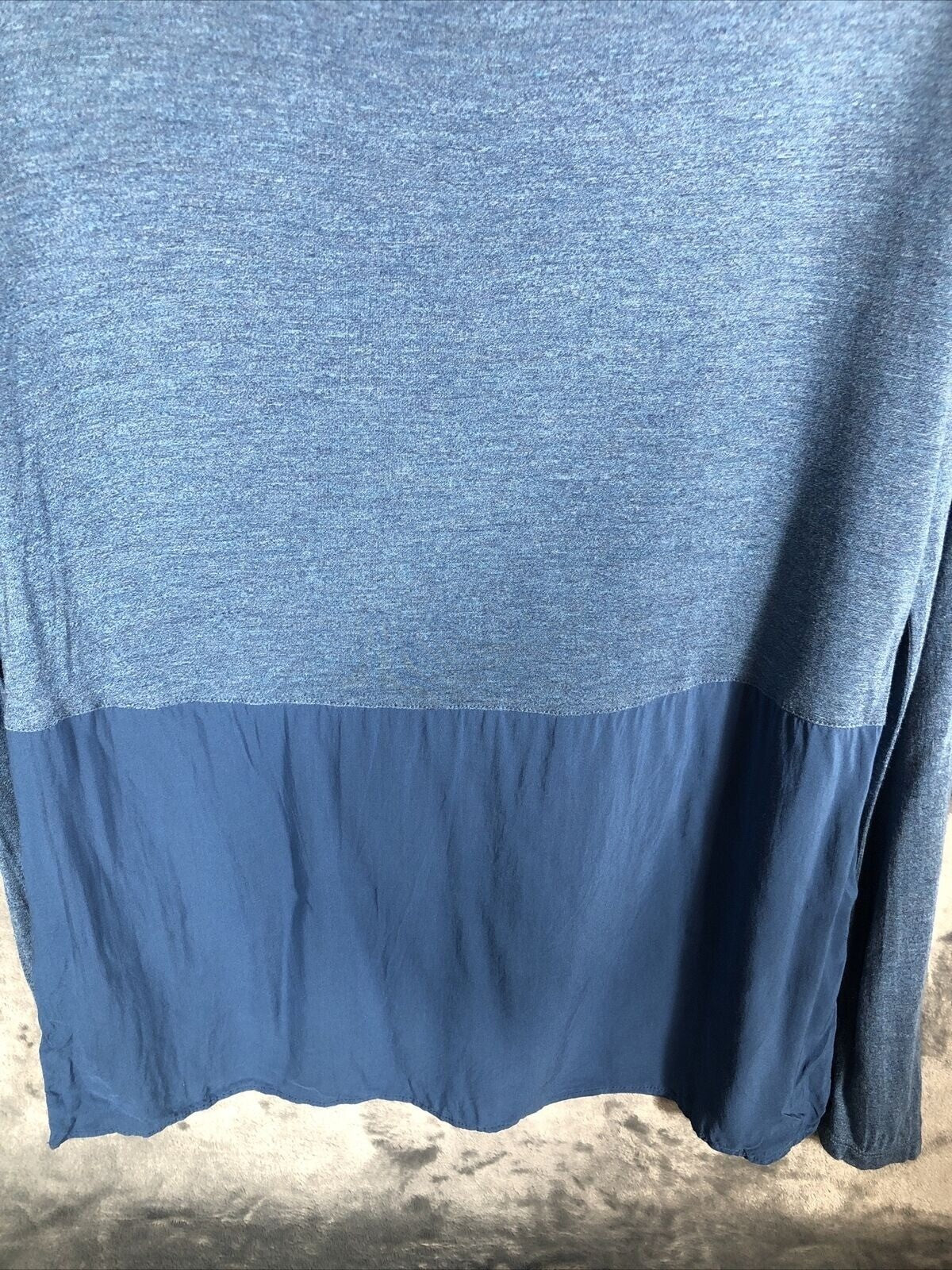 Lou & Grey Womens Blue Long Sleeve Two-Tone Top Medium