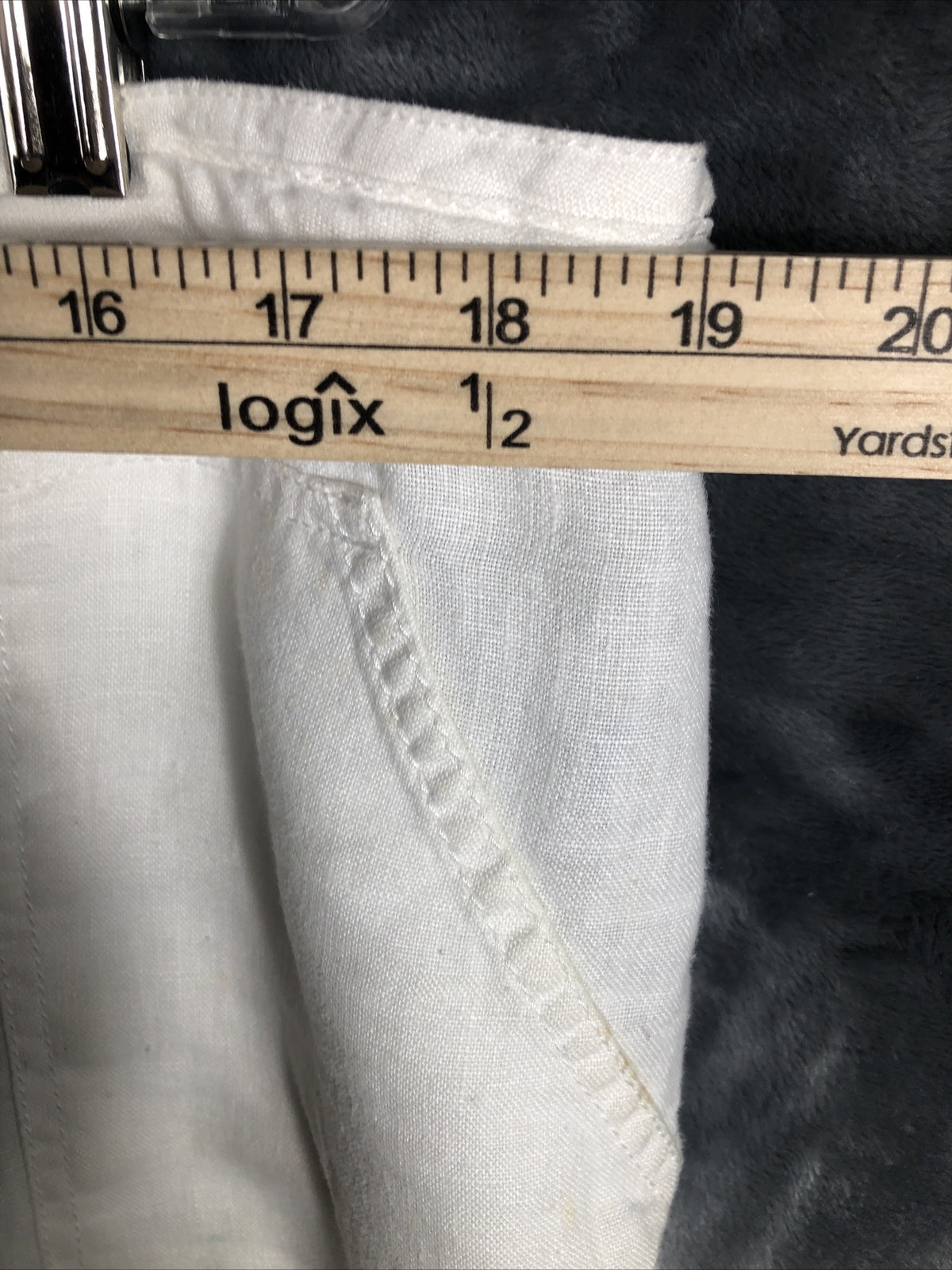 Merona Pants Woman’s Lounge Ivory Linen Pants Pockets Roll Tab Cuff Elastic XL