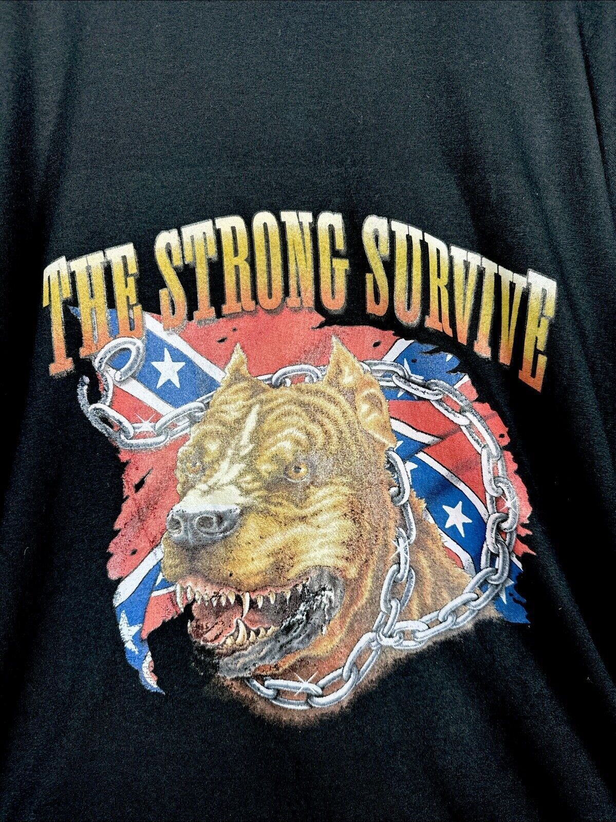Glidan Men’s Dry Blend T-Shirt “The Strong Survive” Pit Bull American Shirt XXL