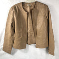 Yvonne Marie Womens Tan Leather Blazer Jacket Size 10 Professional Wear