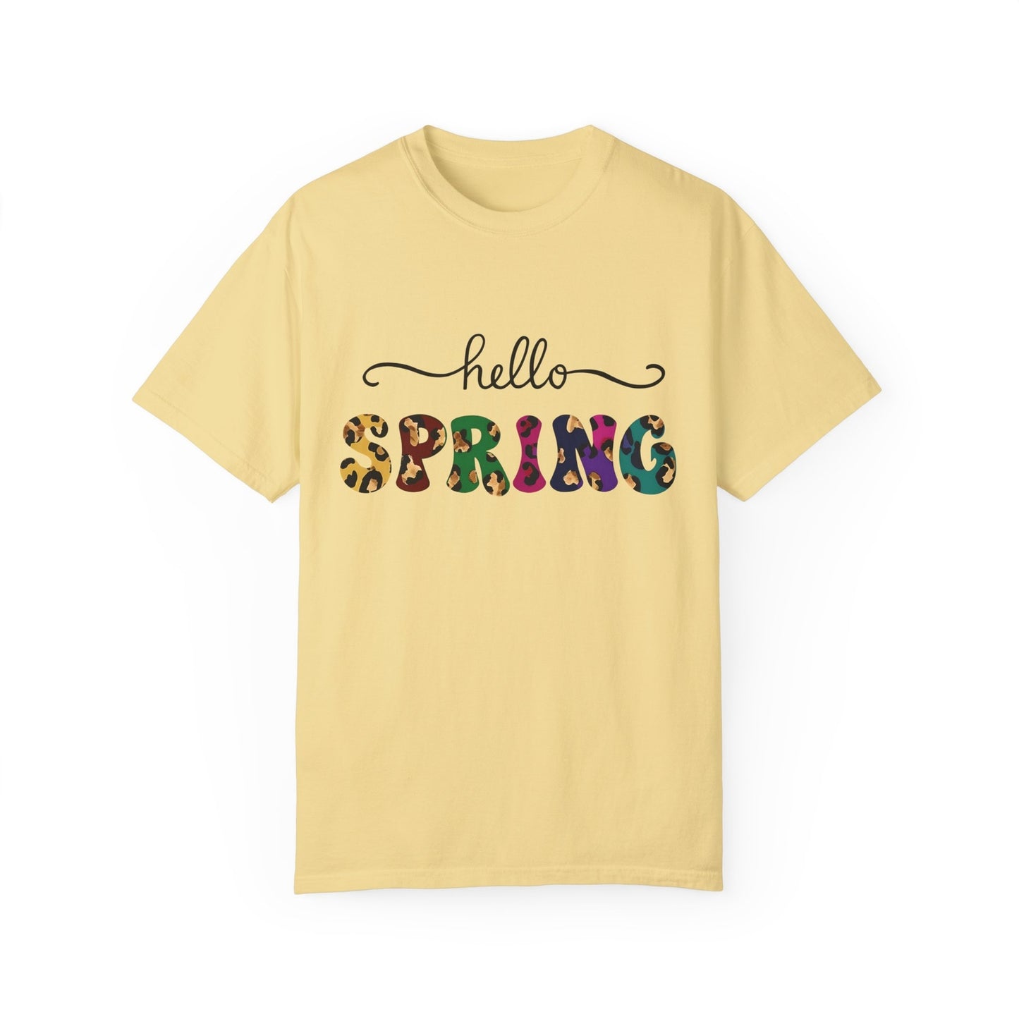 Womans Summer Shirt Hello Spring T-Shirt Pastel Colors Casual Oversized Fit Top