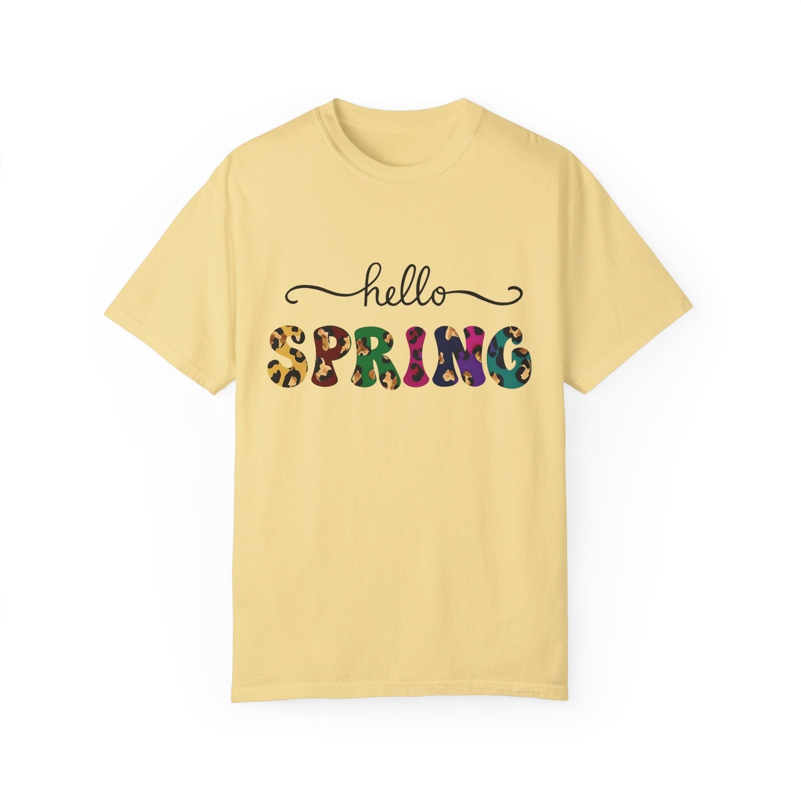 Womans Summer Shirt Hello Spring T-Shirt Pastel Colors Casual Oversized Fit Top