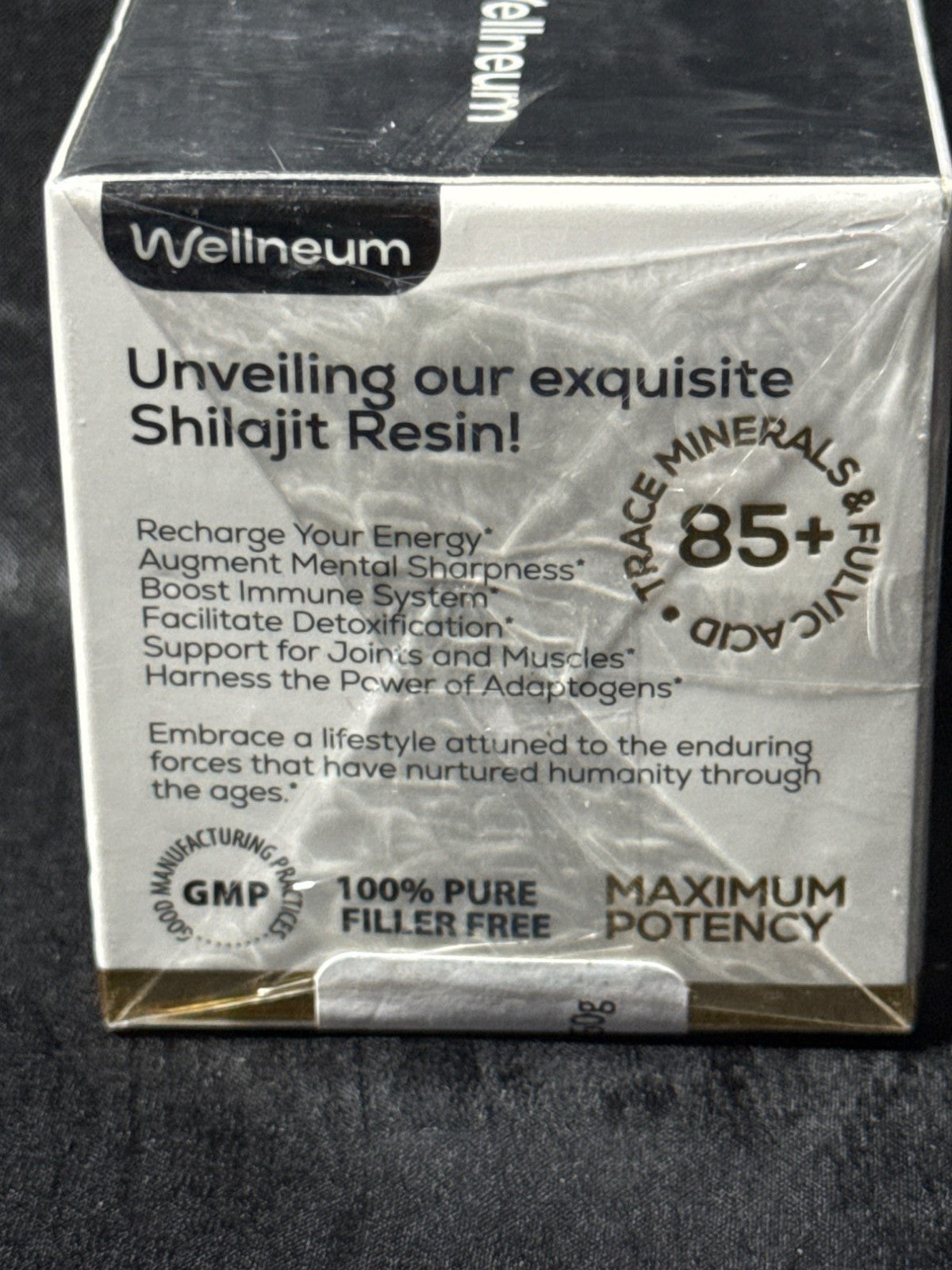 Wellneum Pure Himalayan Shilajit Resin Dietary Supplement 600mg Max Potency 83 S