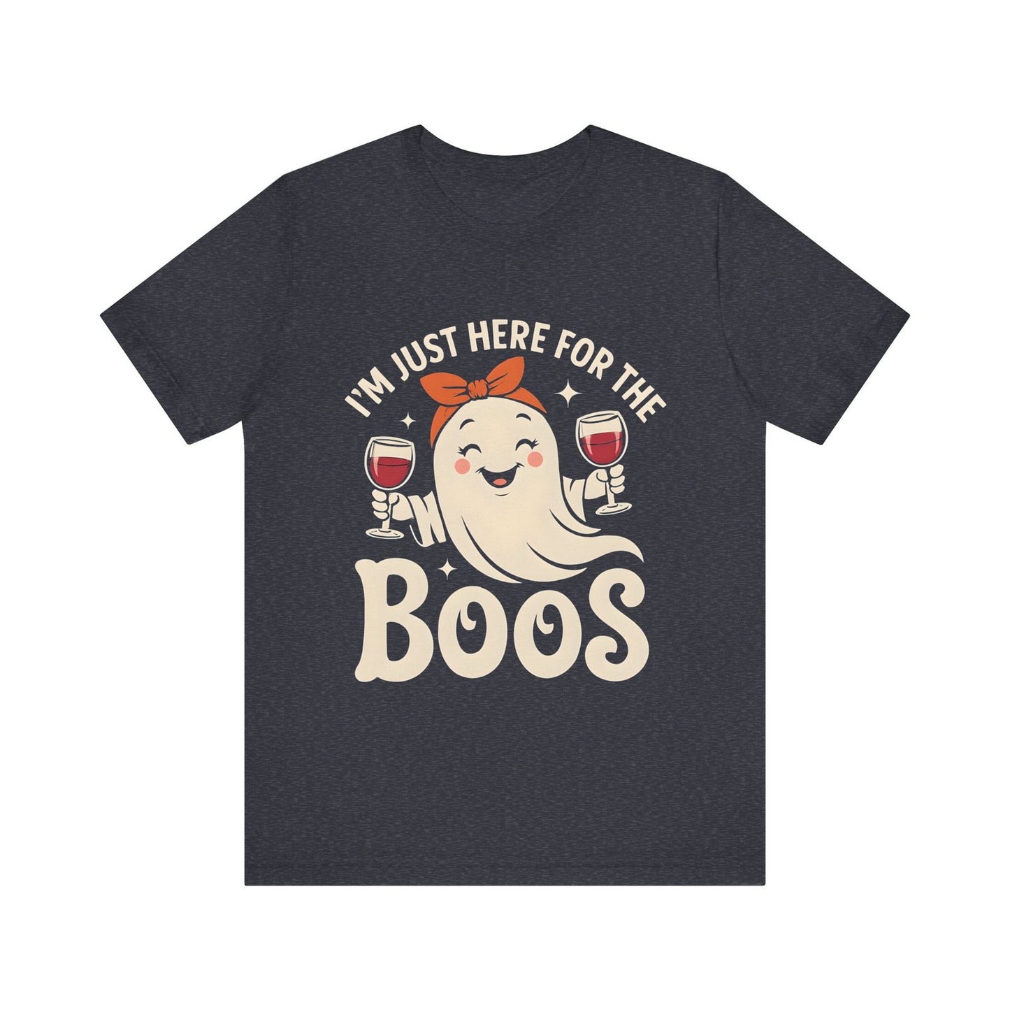 Womens Halloween T Shirt  I'm Just Here for the Boos Tee Shirt Funny Ghost Top
