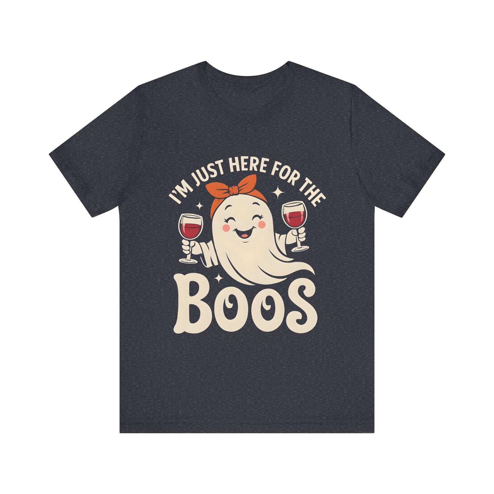 Womens Halloween T Shirt  I'm Just Here for the Boos Tee Shirt Funny Ghost Top