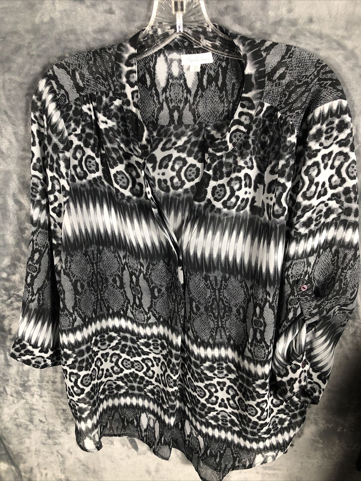 Antilim Femme Women’s Blouse Black & White Top X Large