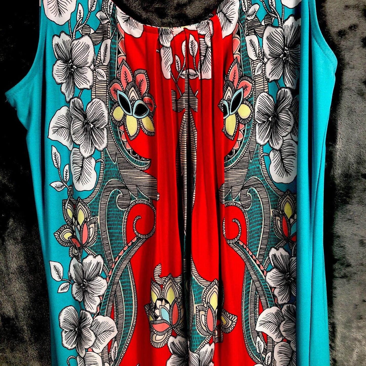 Glamour Woman’s Dress Maxie Sleeveless Medium Floral Vibrant Multicolored Dress