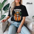Womans T Shirt Funny Skeleton with Sunglasses Halloween Tee Beach Vibes Skull
