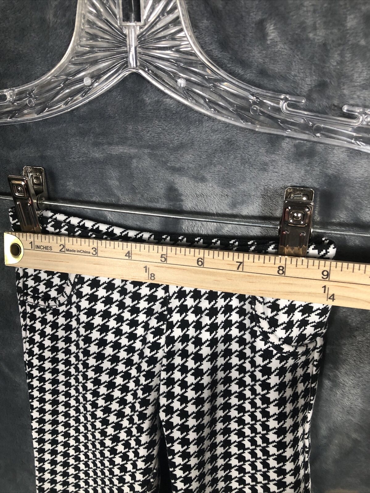 Old Navy Girls Black And White Dog Tooth Stretch Pants Size 5 Toddler