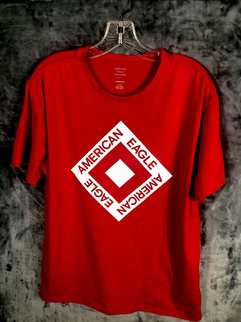 American Eagle Men’s T-Shirt Adult Size Large Red Shirt Short Sleeves