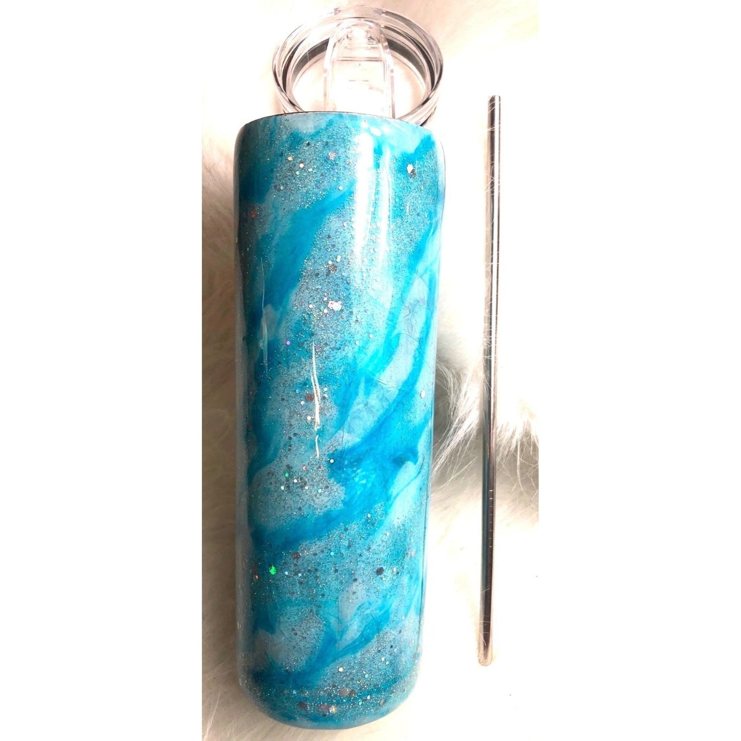 Stainless Steel Alcohol Ink Resin Tumbler Handmade Epoxy