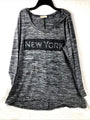 Bobbie Brooks New York Graphic Plus Size 1X Long Sleeve Top