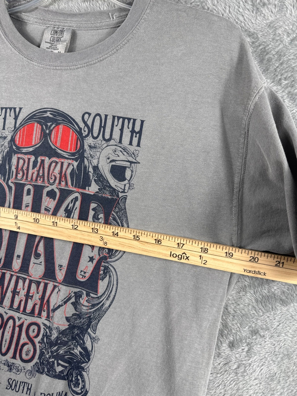 Biker T Shirt Dirty South Black Bike Week 2018 Myrtle Beach Shirt Gray T-Shirt M
