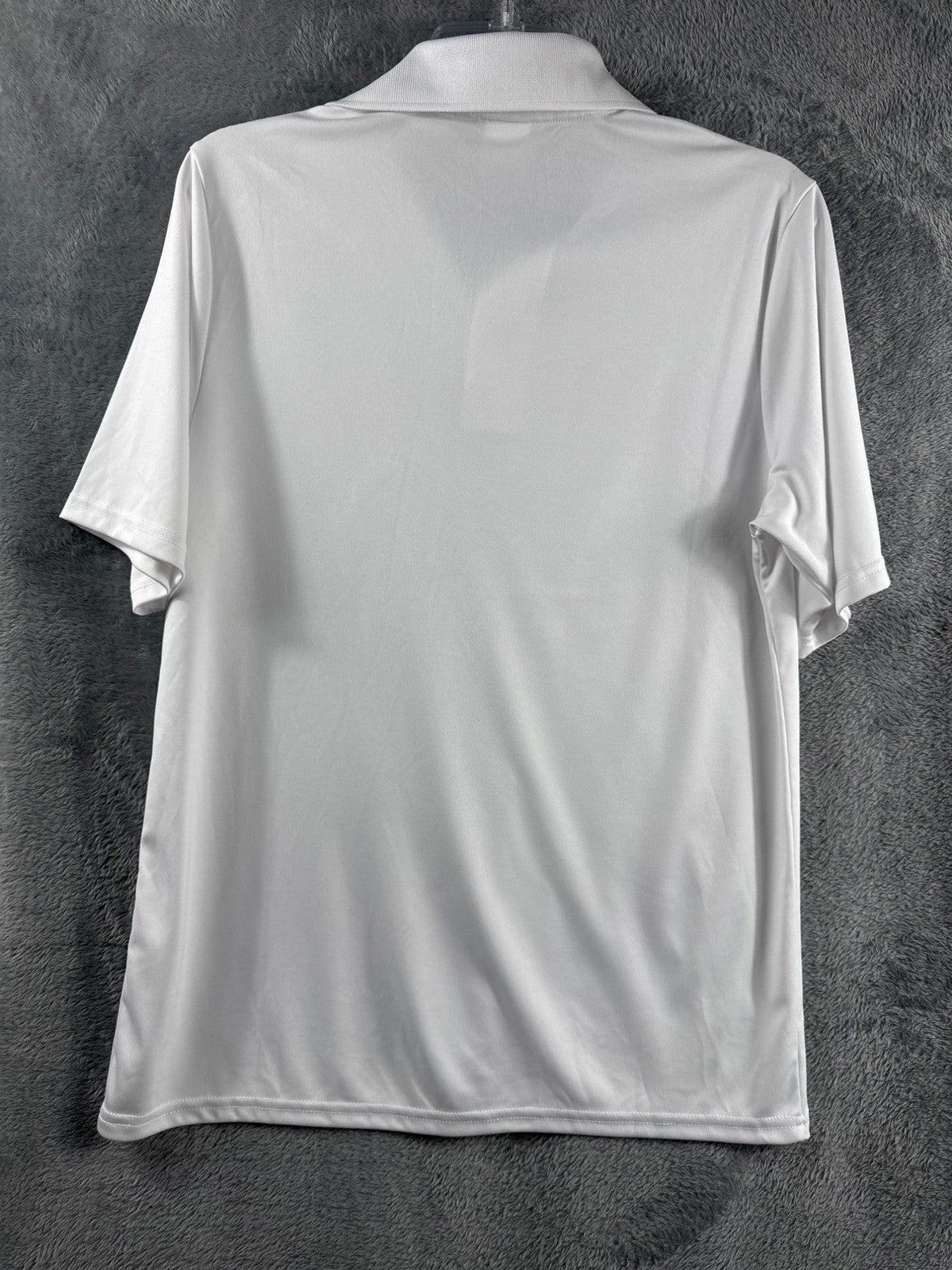 Mens White Polo Shirt Short Sleeve Moisture-Wicking Performance Shirt Size XL