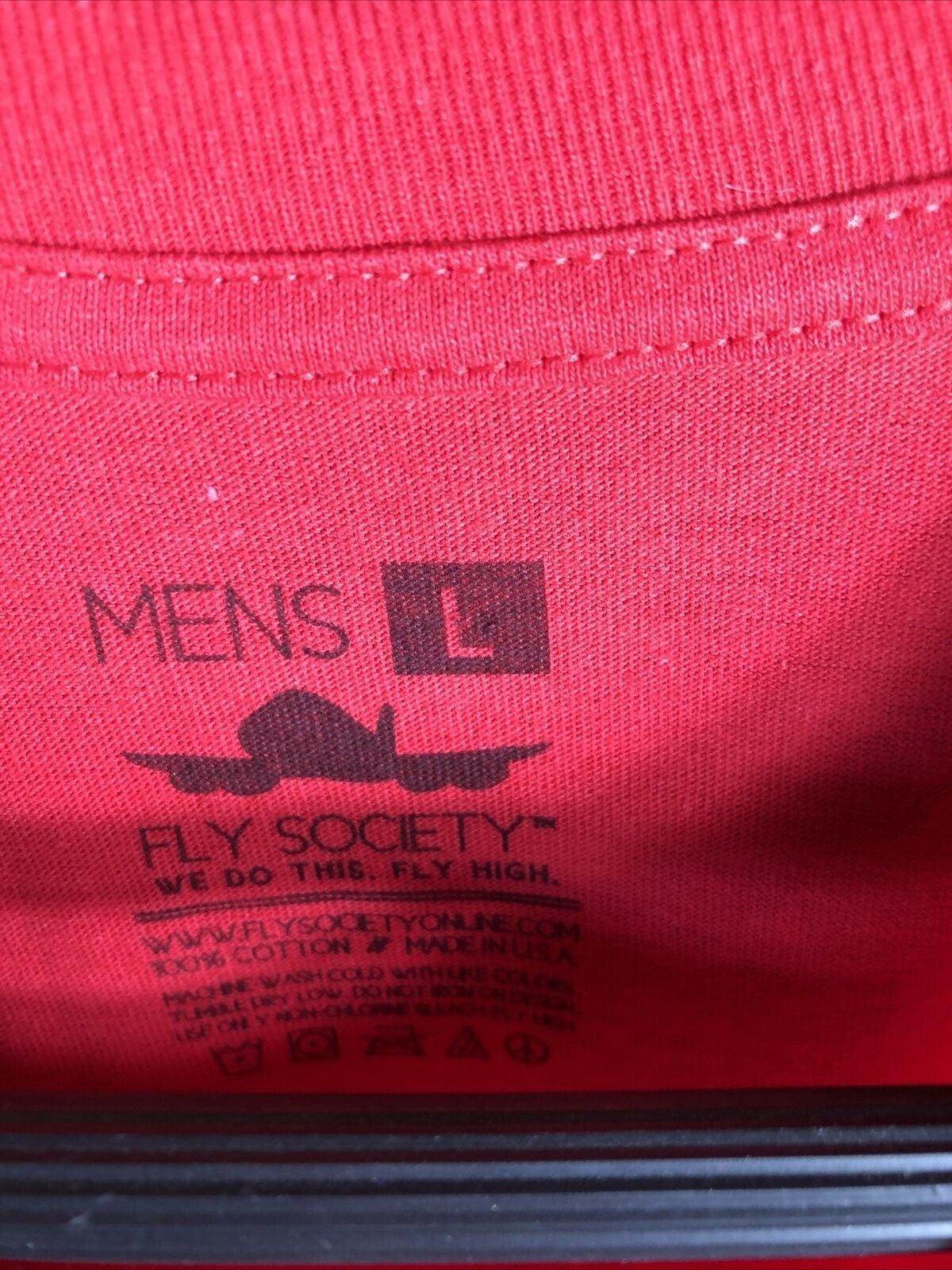 Mens Fly Shirt Society Gold Graphic Red Size L