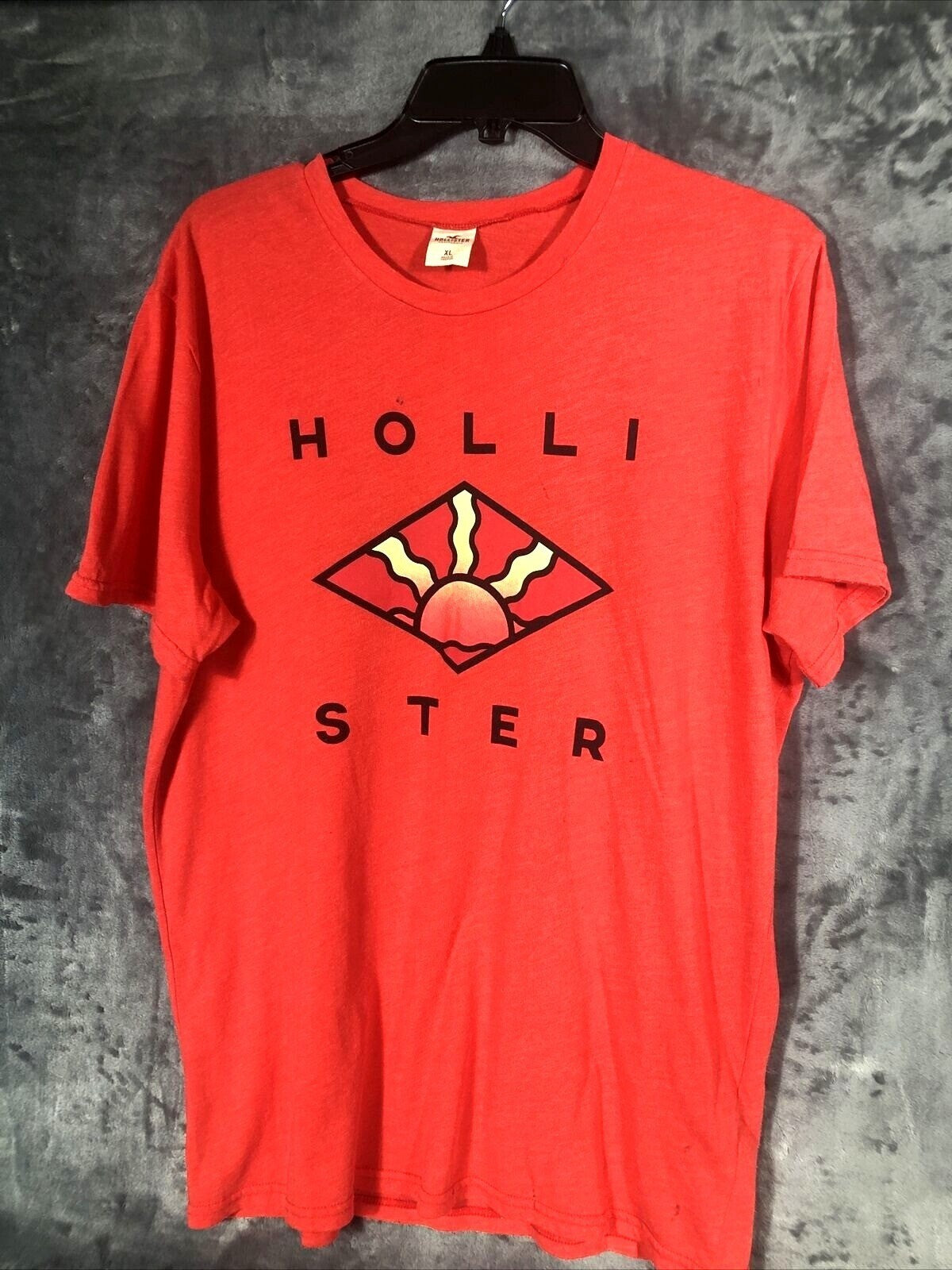 Hollister Red Graphic Tee XL Cotton/Polyester Mens Casual T-Shirt