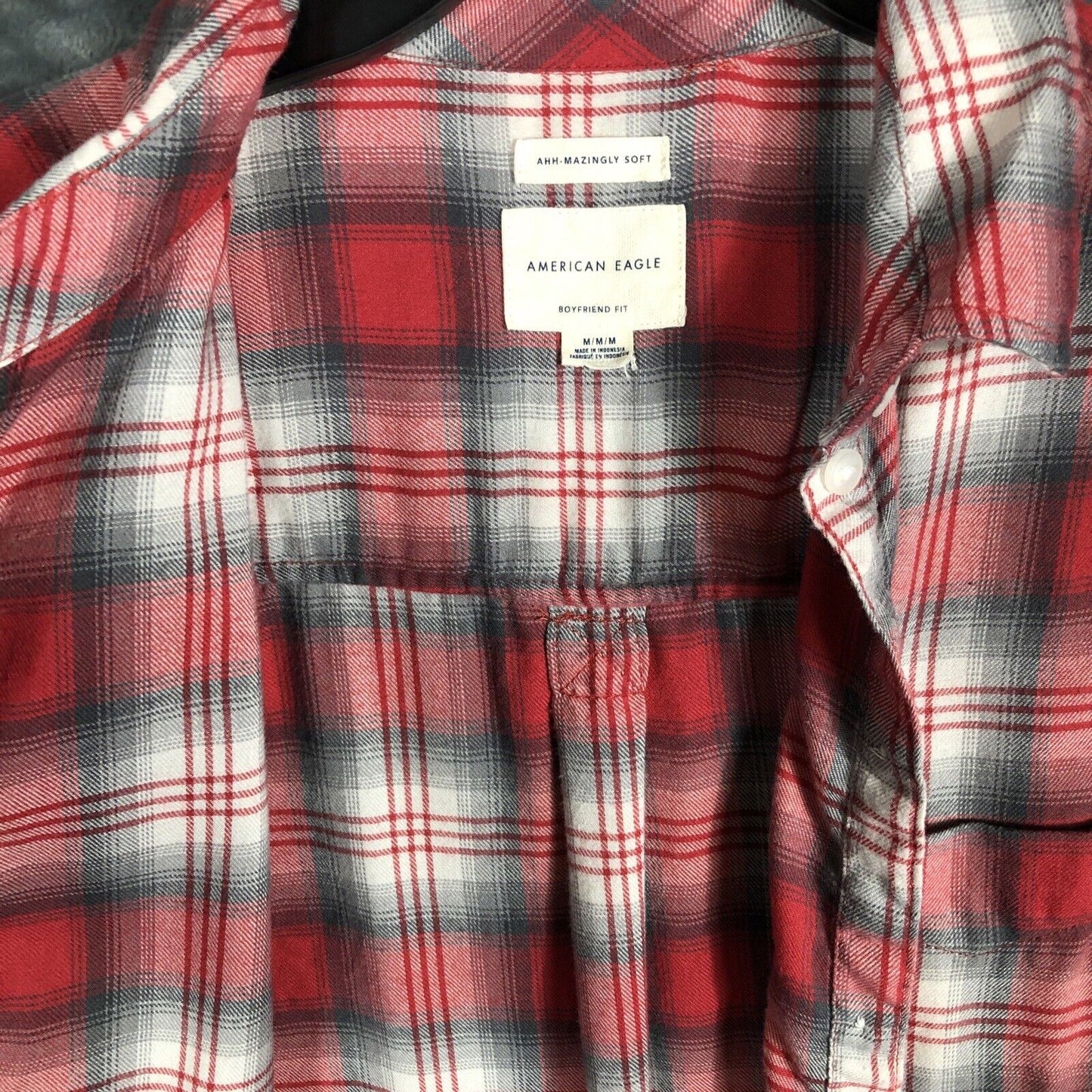 American Eagle Shirt Womens Plaid Long Sleeve Amazingly Soft Button Up Size M