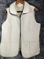 Talbots Vest Quilted Tan Two Pocket Zip Women’s Size Medium