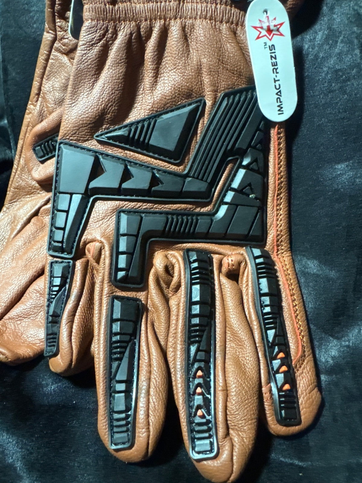 Holmes Workwear L Impact-Rezis Leather Gloves With Rubber Impact Reducer & Keyst