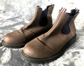 Brown Chelsea Ankle Boots Mens With Elastic Side Panels & Tricolor Tabs
