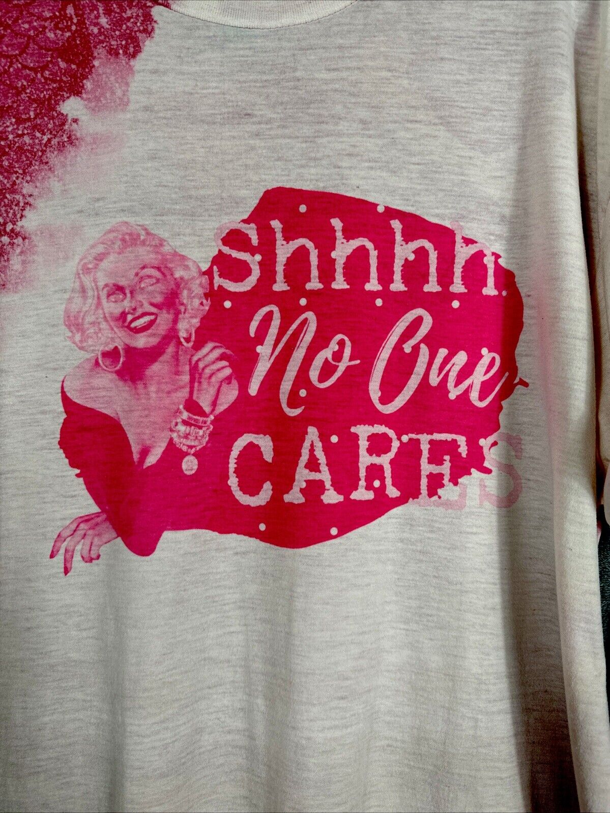 Womens Shhhh No One Cares Tshirt Rude Sarcastic Insult Quote Funny Saying X L