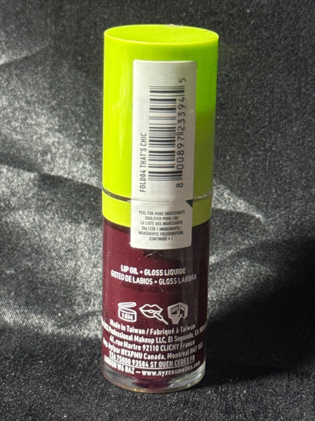 NYX Fat Oil Lip Drip "Thats Chic" 0.16 Fl Oz Gloss Lip Oil