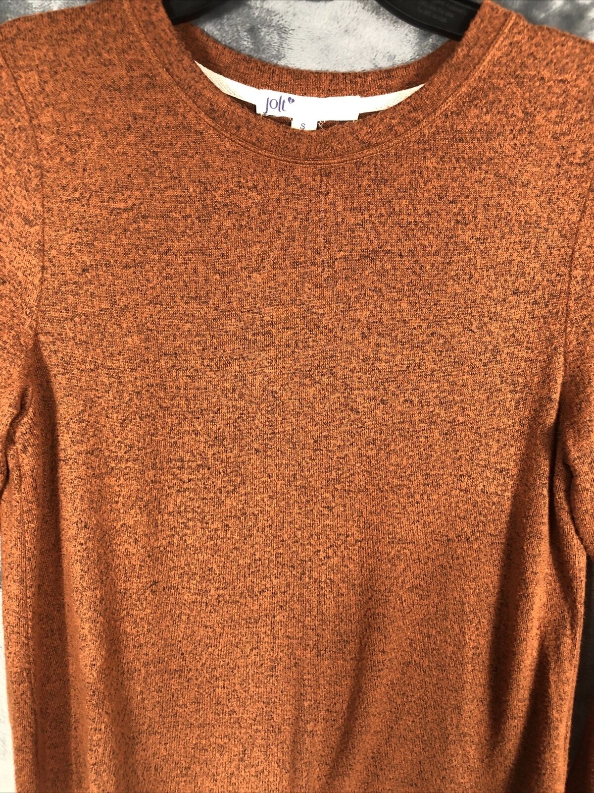 Jolt Women’s Pullover Size Small Long Sleeve Rust Color Bottom Lace Trim