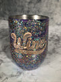 Wine Glass Handmade Stainless Steel Tumblr Custom Glitter With Design