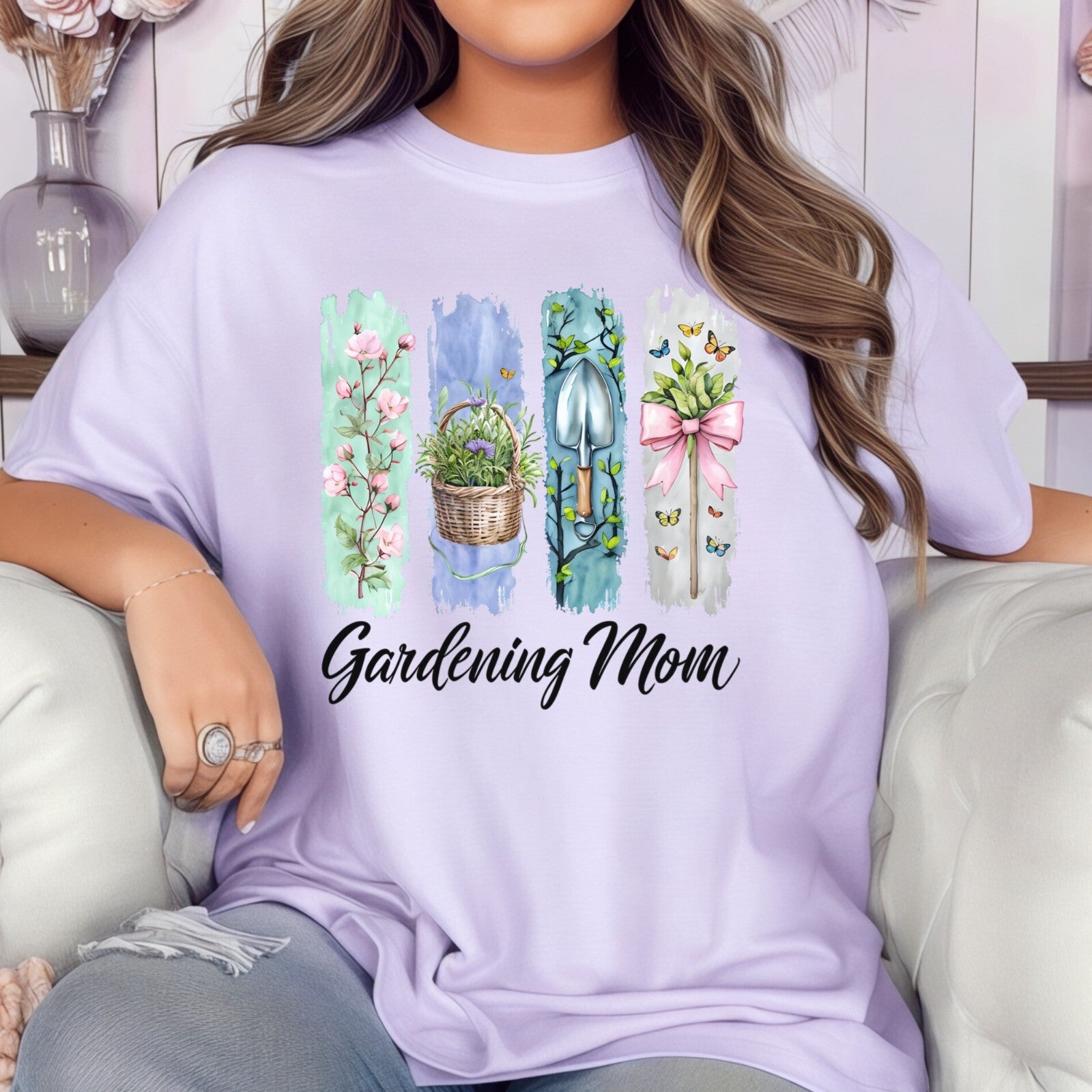 Gardening Mom T-shirt, Botanical Mother Tee, Plant Lover Shirt, Floral Gardener