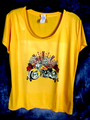 Women’s T-Shirt Free Spirit Biker Yellow Size Adult Extra Large