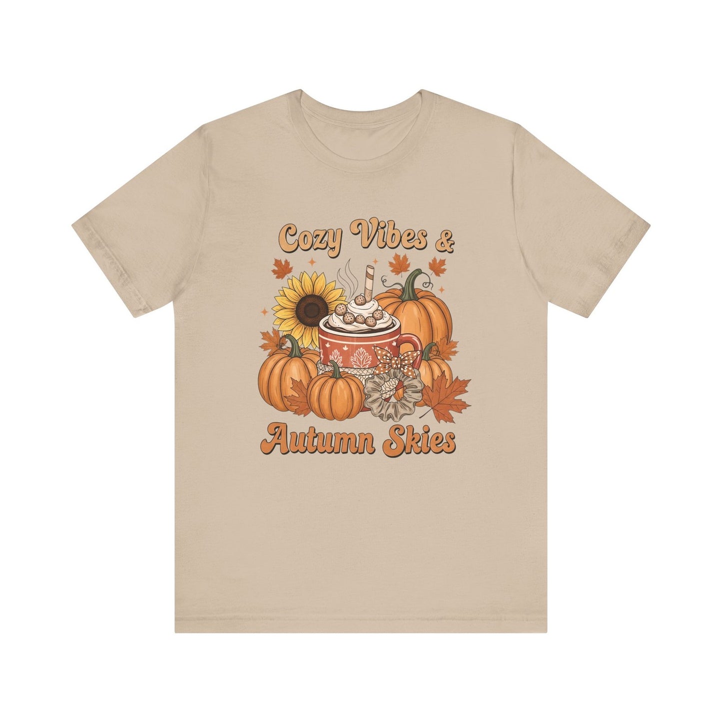 Womens T Shirt Fall Shirt  Cozy Vibes & Autumn Skies Tee  Autumn Top