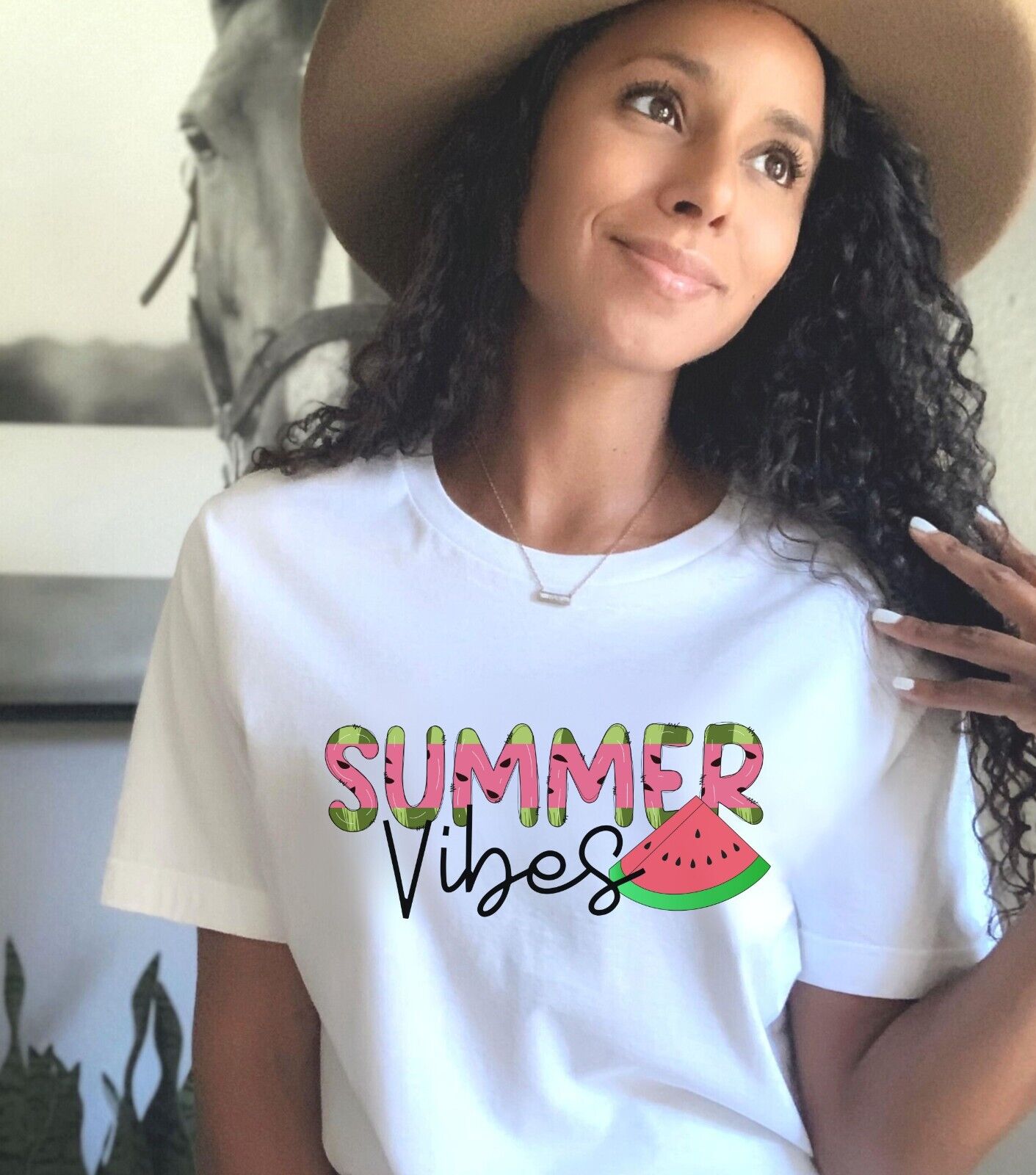 Summer Beach Vibes Women T-Shirt Holiday USA Cool Party Funny New Gift Tee S-3XL