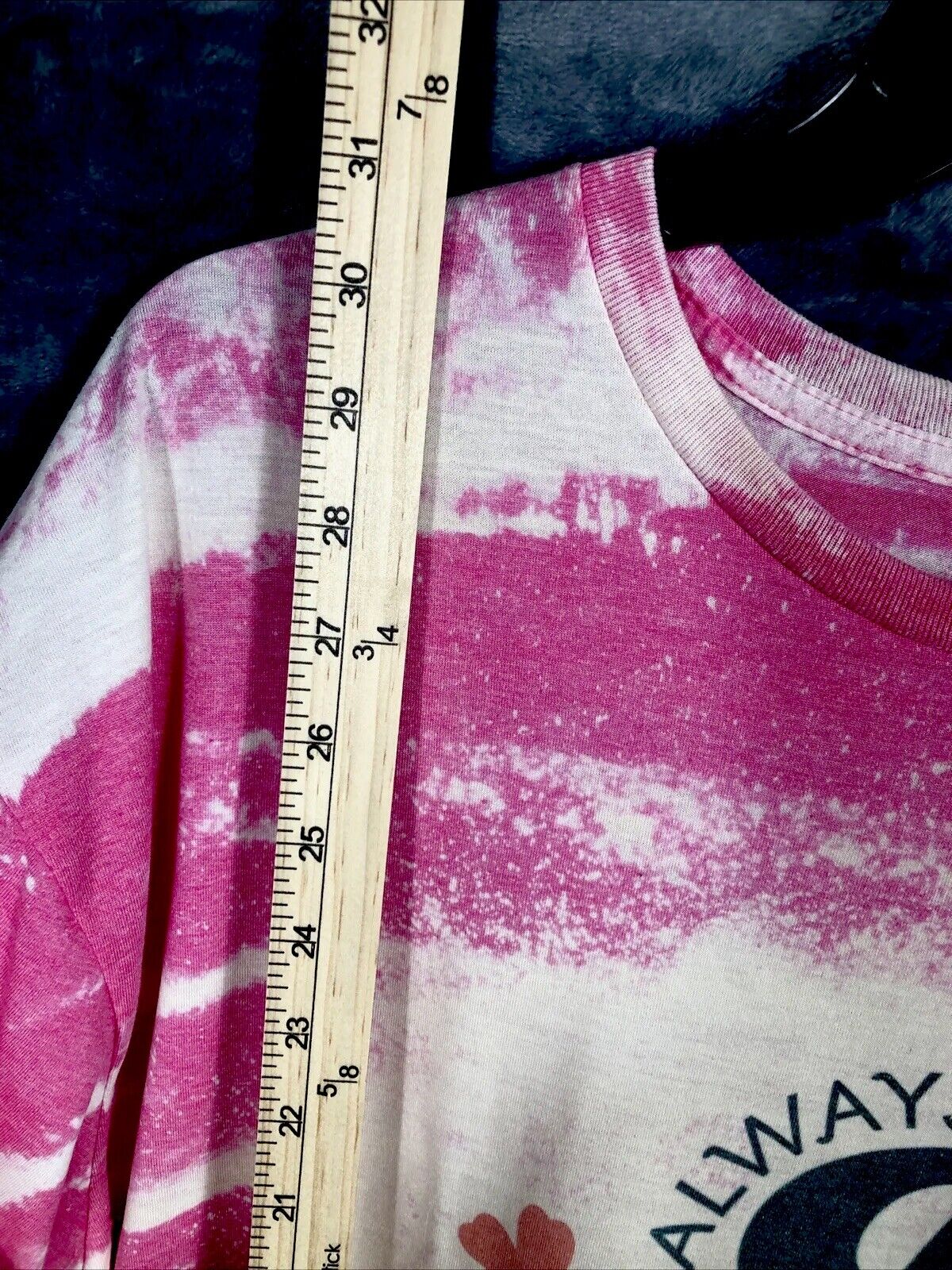Be Kind Tye-Dyed Bleached Women’s T-Shirt Pink Inspirational Size Extra Large