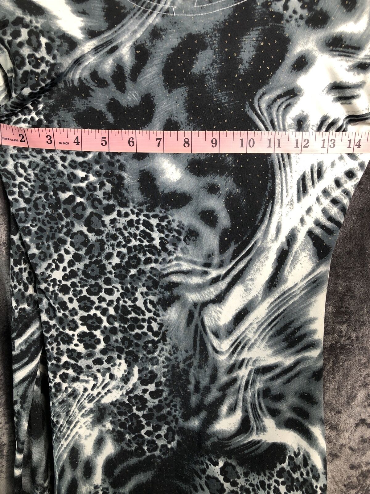 Animal Print Stretch Dress Black Gray Women’s Size M