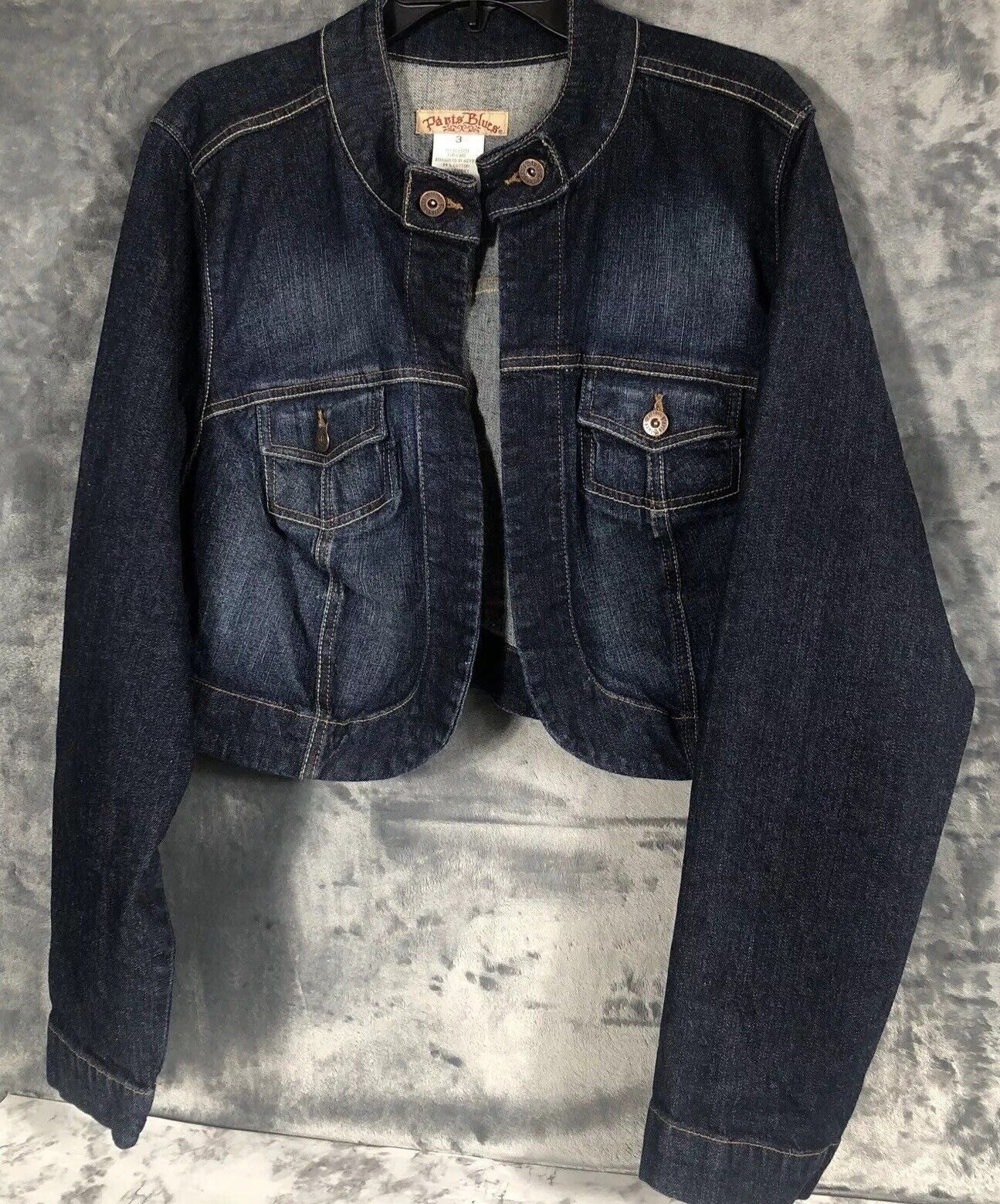 Paris Blues Womens Denim Jacket Size 3 Button-Up Crop Style
