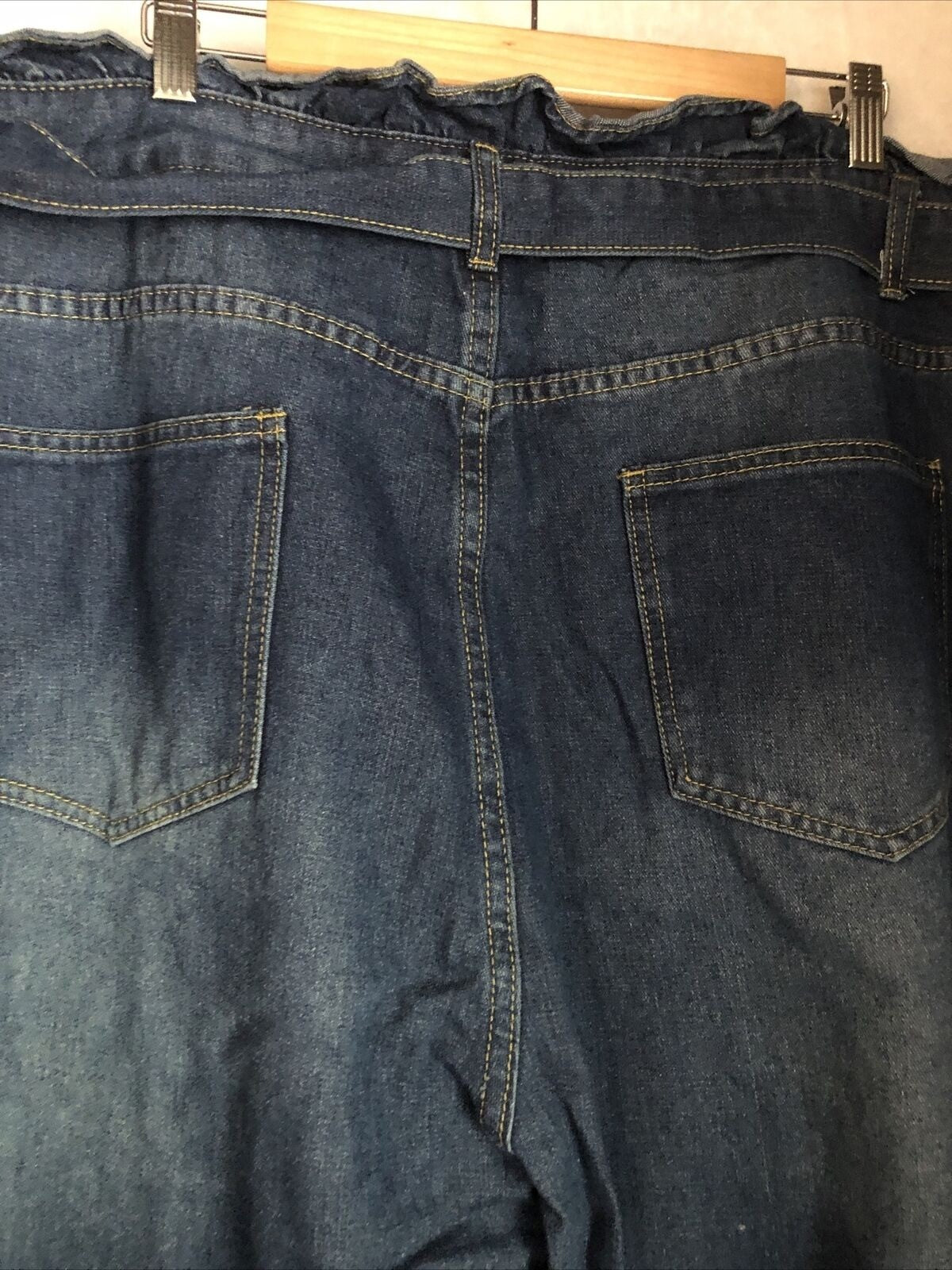 SHEIN Plus Size Denim Jeans S–5XL Belted Paper Bag Waist High Rise Casual Fit